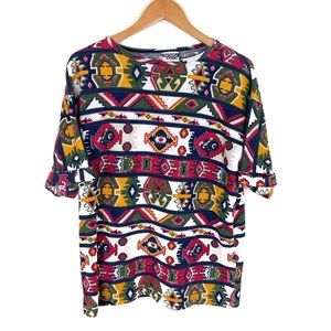 90s Aztec allover print tee